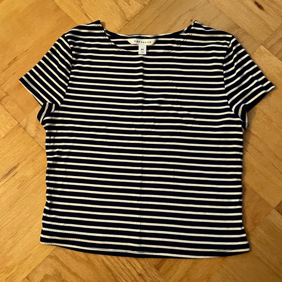 POPSUGAR Tops - Popsugar Striped Crop Top